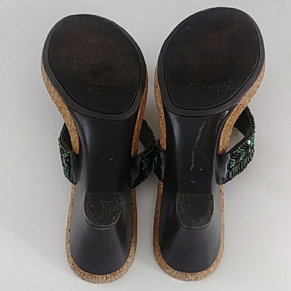 KENNETH COLE REACTION TURQUOISE BEADED SANDALS 8.5 - Picture 5 of 8